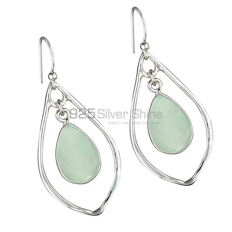 925 Sterling Silver Handmade Earrings In Chalcedony Gemstone Jewelry 925SE1828_1