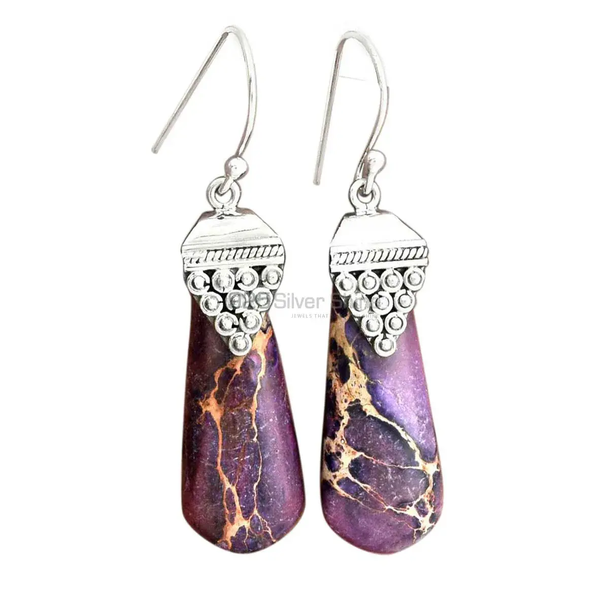 925 Sterling Silver Handmade Earrings In Copper Turquoise Gemstone Jewelry 925SE2482_0