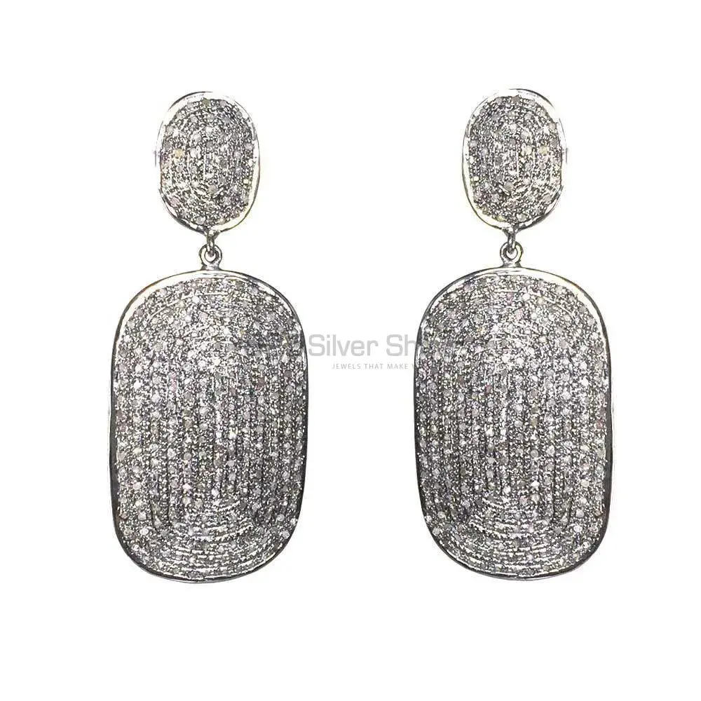 925 Sterling Silver Handmade Earrings In CZ Gemstone Jewelry 925SE1390_0