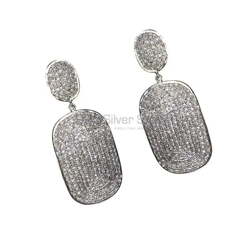 Beautiful 925 Sterling Silver Handmade Earrings Suppliers In CZ Gemstone Jewelry 925SE1390_0