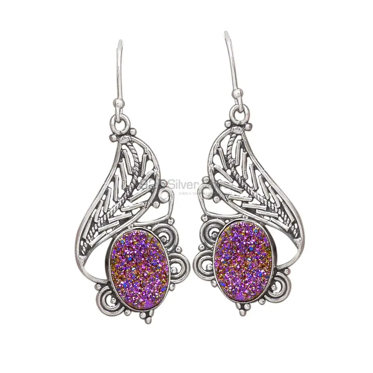 925 Sterling Silver Handmade Earrings In Druzy Gemstone Jewelry 925SE2958_0