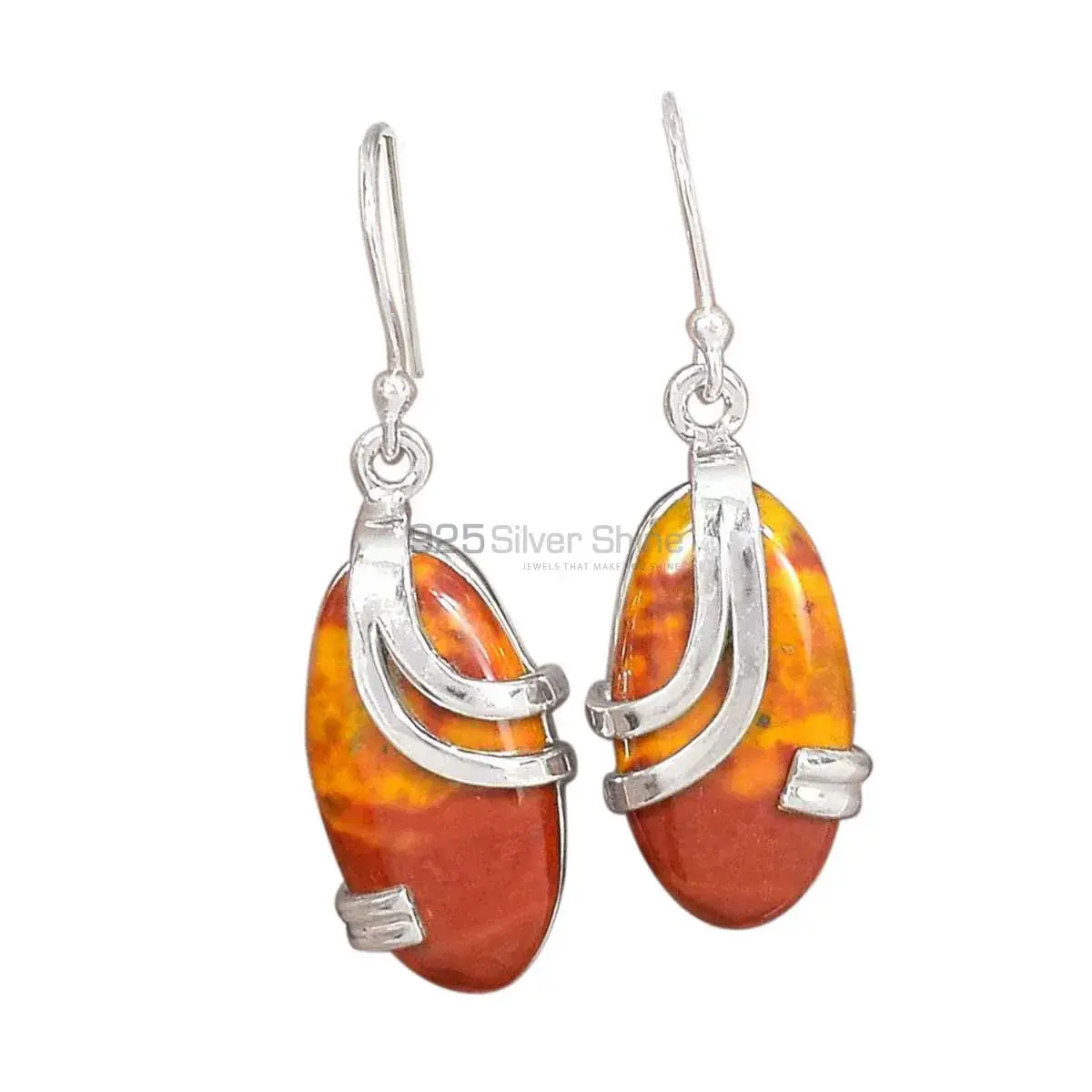 Beautiful 925 Sterling Silver Handmade Earrings Suppliers In Mookaite Gemstone Jewelry 925SE2087