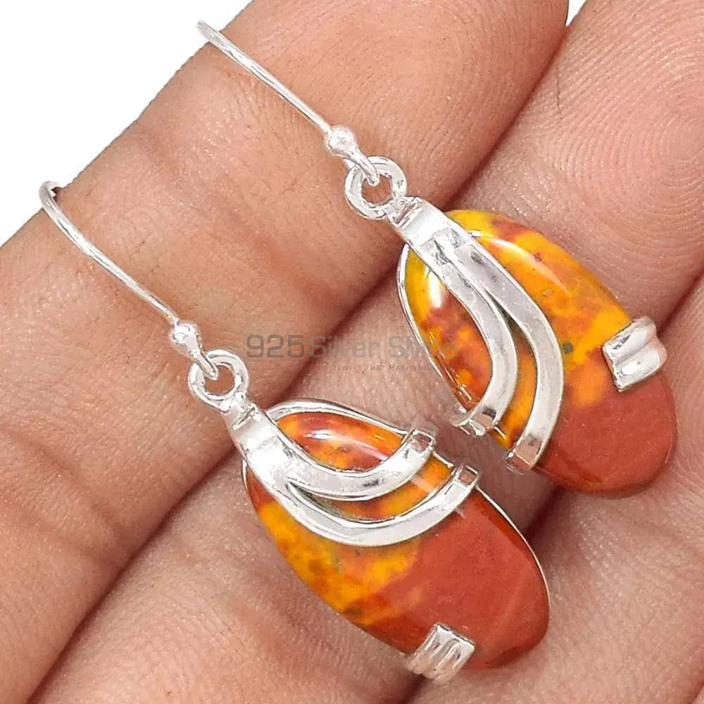 Beautiful 925 Sterling Silver Handmade Earrings Suppliers In Mookaite Gemstone Jewelry 925SE2087_0