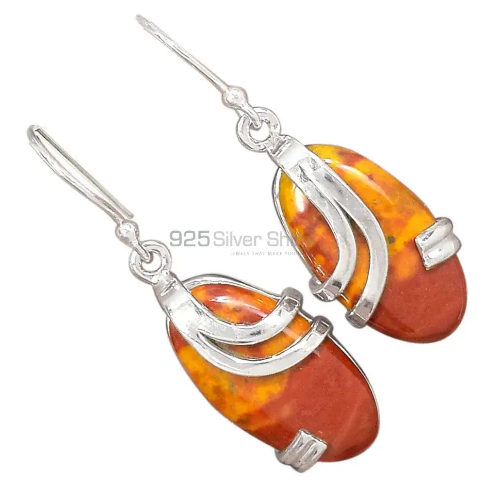 Beautiful 925 Sterling Silver Handmade Earrings Suppliers In Mookaite Gemstone Jewelry 925SE2087_1