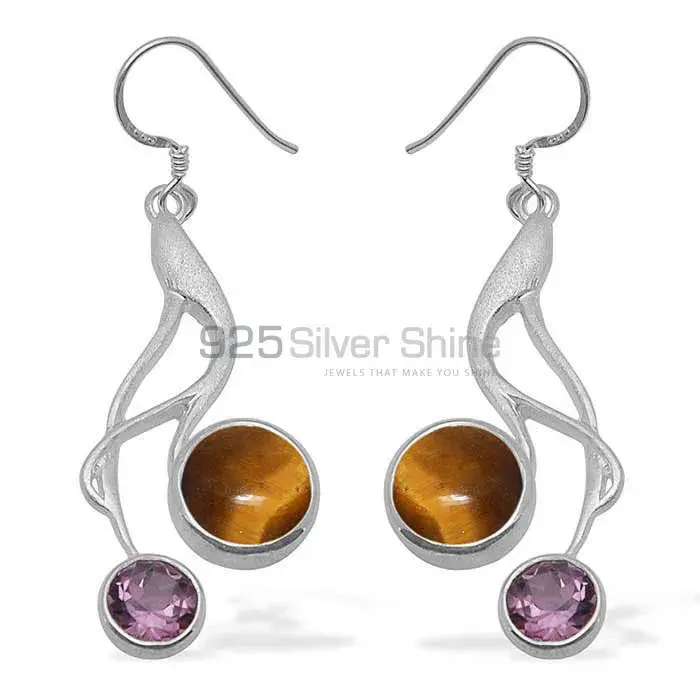 925 Sterling Silver Handmade Earrings In Multi Gemstone Jewelry 925SE1083_0
