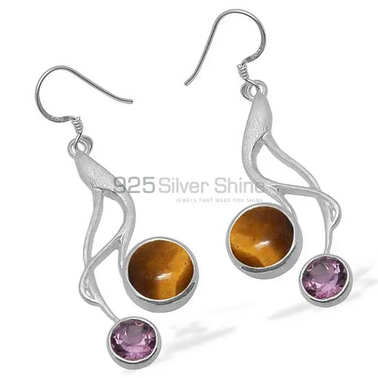 925 Sterling Silver Handmade Earrings In Multi Gemstone Jewelry 925SE1083_1