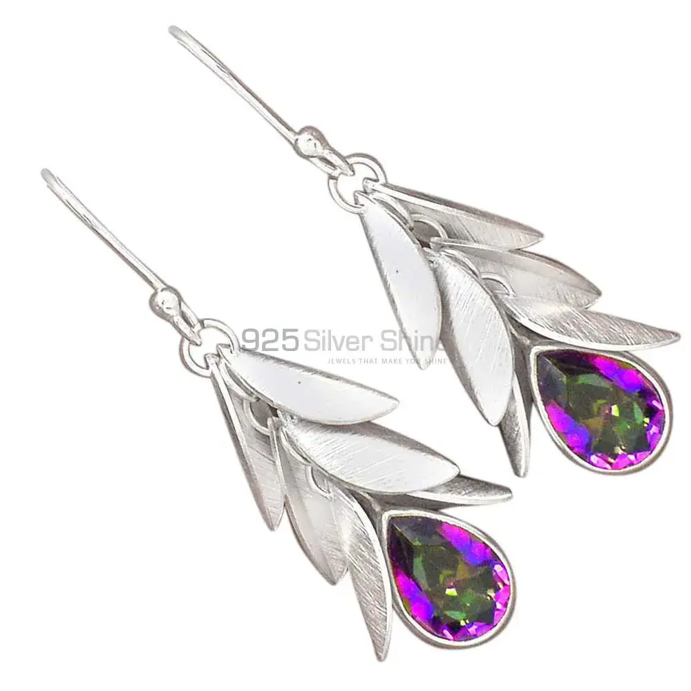 Beautiful 925 Sterling Silver Handmade Earrings Suppliers In Mystic Topaz Gemstone Jewelry 925SE3037_0