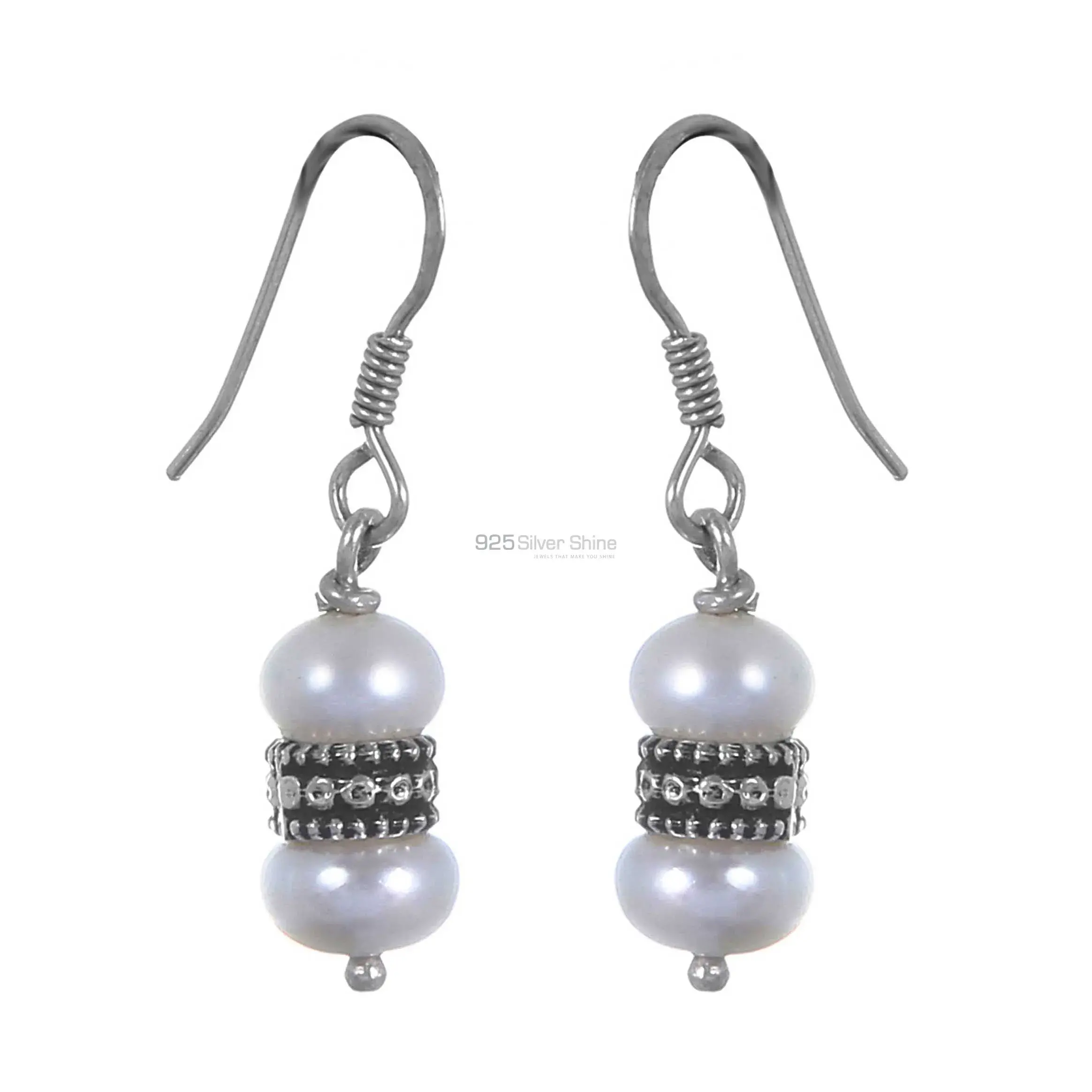 Beautiful 925 Sterling Silver Handmade Earrings Suppliers In Pearl Gemstone Jewelry 925SE293