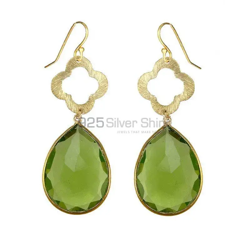 Beautiful 925 Sterling Silver Handmade Earrings Suppliers In Peridot Gemstone Jewelry 925SE1907