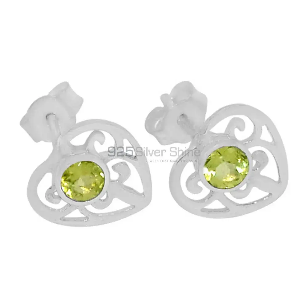 Beautiful 925 Sterling Silver Handmade Earrings Suppliers In Peridot Gemstone Jewelry 925SE530