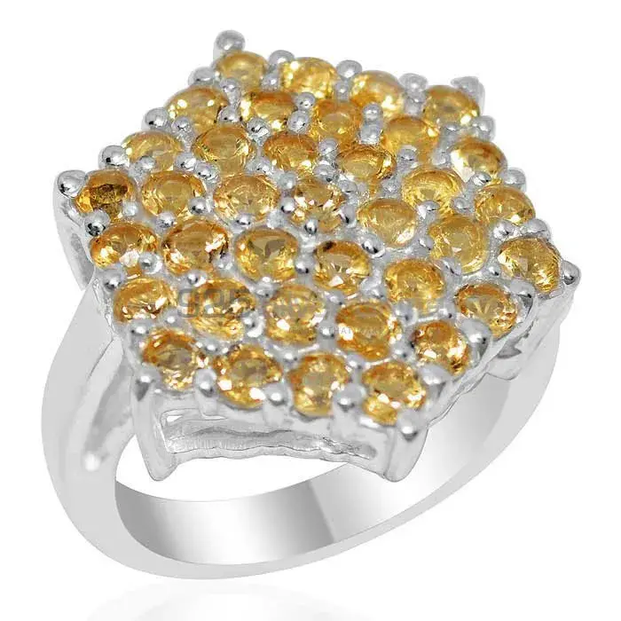 Beautiful 925 Sterling Silver Handmade Rings Exporters In Citrine Gemstone Jewelry 925SR2058