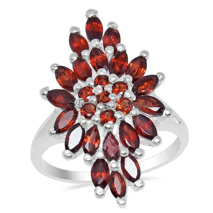 Beautiful 925 Sterling Silver Handmade Rings Exporters In Garnet Gemstone Jewelry 925SR1675