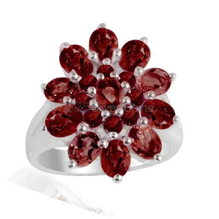 Beautiful 925 Sterling Silver Handmade Rings Exporters In Garnet Gemstone Jewelry 925SR2137