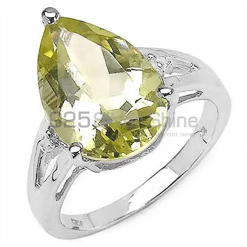Beautiful 925 Sterling Silver Handmade Rings Exporters In Lemon Quartz Gemstone Jewelry 925SR3173
