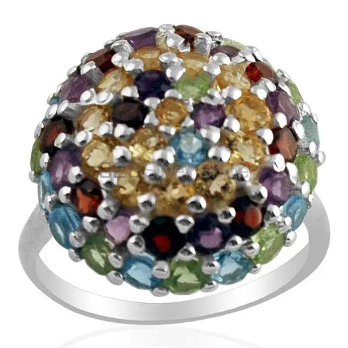 925 Sterling Silver Handmade Rings In Multi Gemstone Jewelry 925SR1438