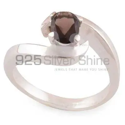 Beautiful 925 Sterling Silver Handmade Rings Exporters In Smoky Quartz Gemstone Jewelry 925SR3425