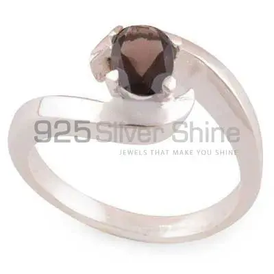 925 Sterling Silver Handmade Rings In Smoky Quartz Gemstone Jewelry 925SR3425_0