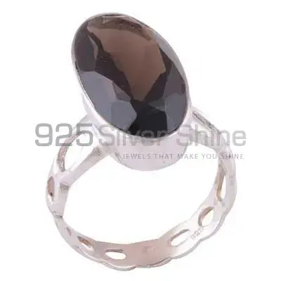 Beautiful 925 Sterling Silver Handmade Rings Exporters In Smoky Quartz Gemstone Jewelry 925SR3934
