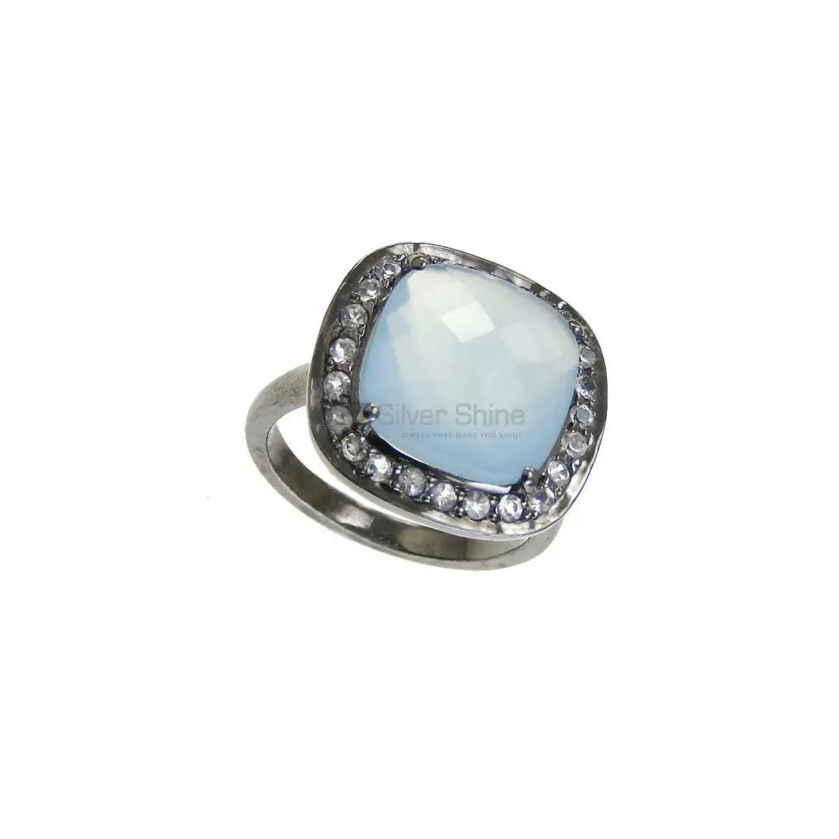 925 Sterling Silver Handmade Rings In Chalcedony Gemstone Jewelry 925SR3804_0
