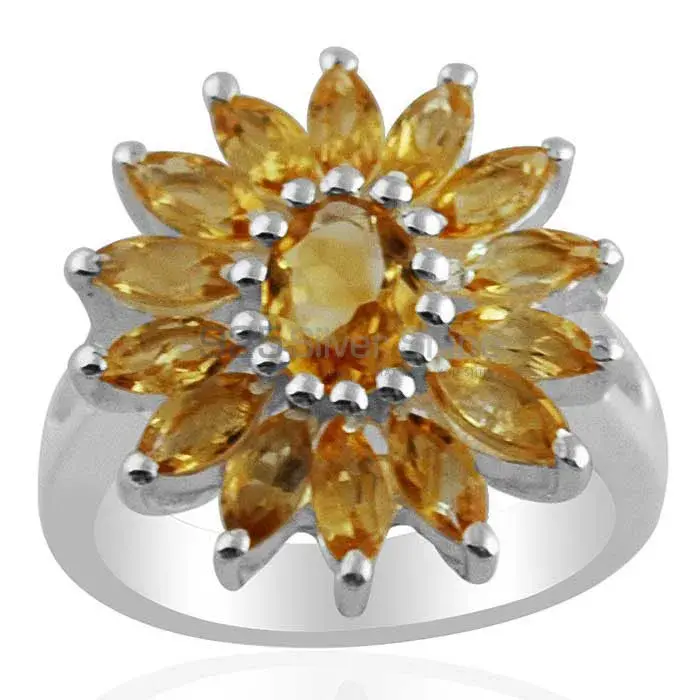 925 Sterling Silver Handmade Rings In Citrine Gemstone Jewelry 925SR1423