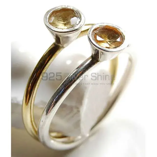Genuine Citrine Gemstone Silver Rings Jewelry 925SR3725