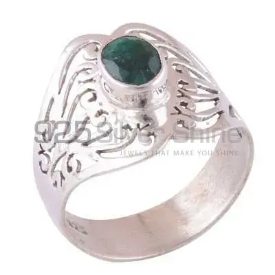 925 Sterling Silver Handmade Rings In Dyed Emerald Gemstone Jewelry 925SR3568