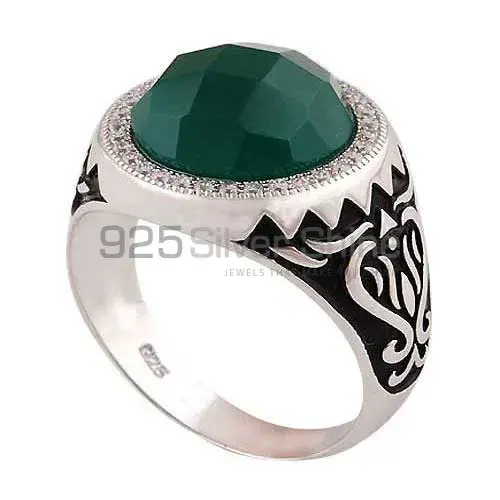 925 Sterling Silver Handmade Rings In Green Onyx Gemstone Jewelry 925SR3998_0