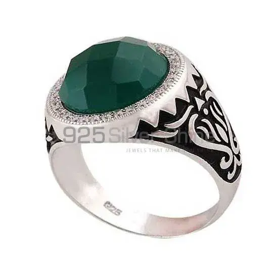 Beautiful 925 Sterling Silver Handmade Rings Manufacturer In Green Onyx Gemstone Jewelry 925SR3998_0