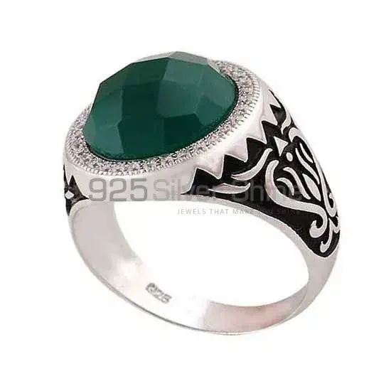 925 Sterling Silver Handmade Rings In Green Onyx Gemstone Jewelry 925SR3998_1