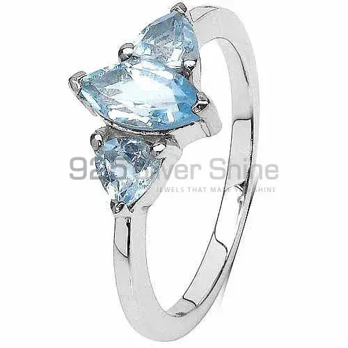 925 Sterling Silver Handmade Rings In Blue Topaz Gemstone Jewelry 925SR3089_2