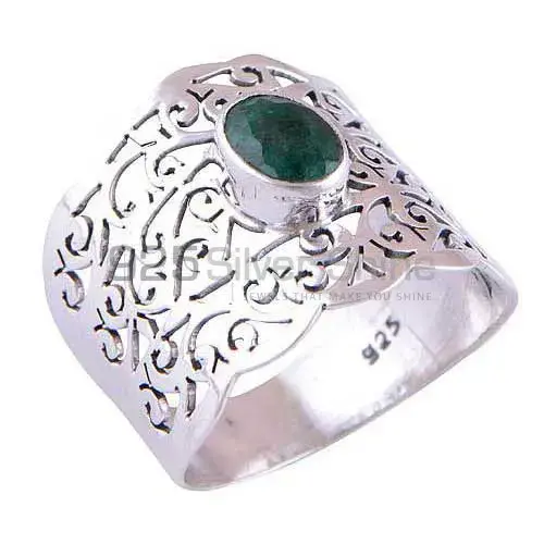 Beautiful 925 Sterling Silver Handmade Rings Suppliers In Dyed Emerald Gemstone Jewelry 925SR4087