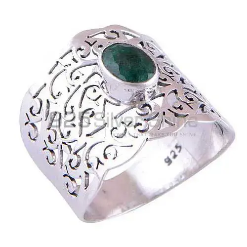 925 Sterling Silver Handmade Rings In Dyed Emerald Gemstone Jewelry 925SR4087_0