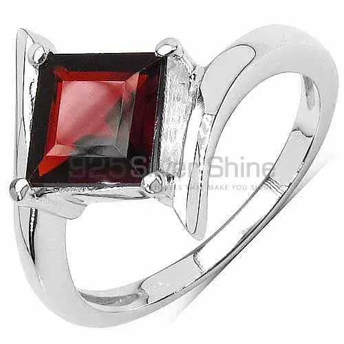 Faceted Garnet Birthstone Sterling Silver Rings 925SR3168