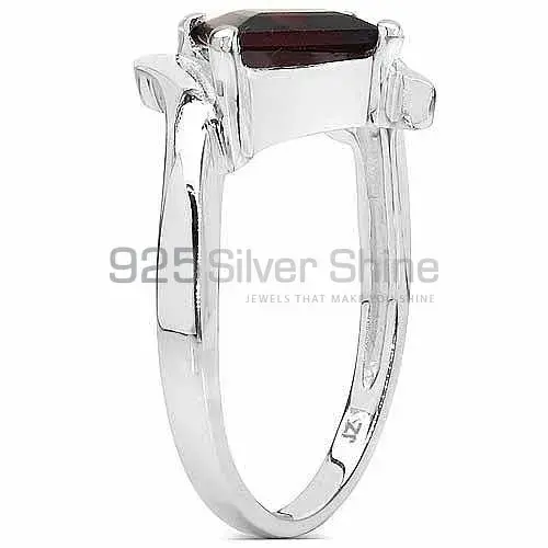 Faceted Garnet Birthstone Sterling Silver Rings 925SR3168_1
