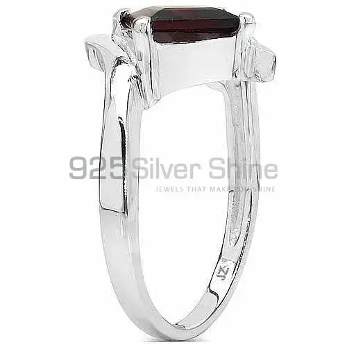 Faceted Garnet Birthstone Sterling Silver Rings 925SR3168_2