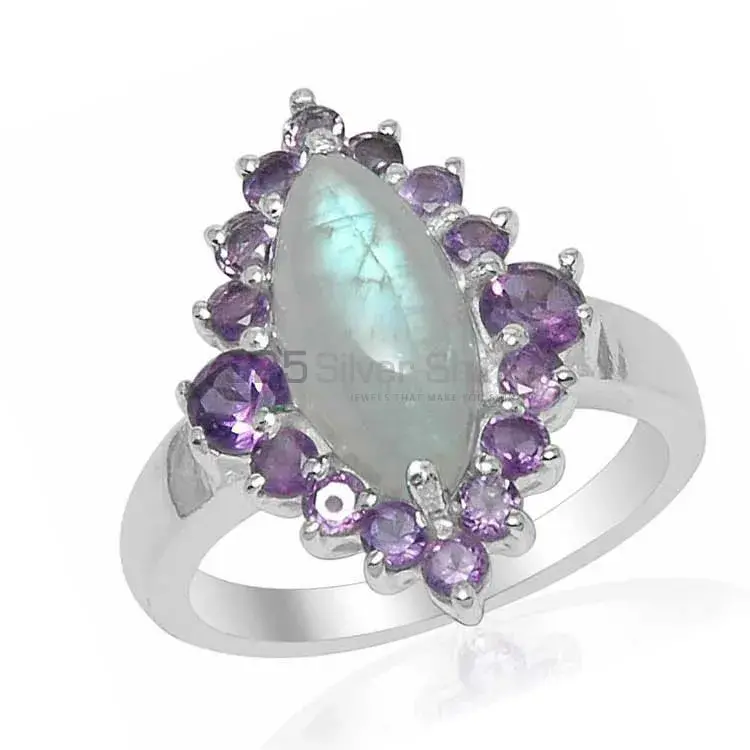 Beautiful 925 Sterling Silver Handmade Rings Suppliers In Rainbow Moonstone Jewelry 925SR1512_0