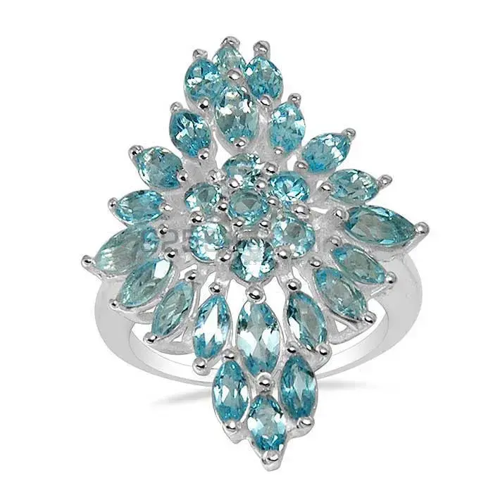 Beautiful 925 Sterling Silver Rings In Blue Topaz Gemstone Jewelry 925SR1576
