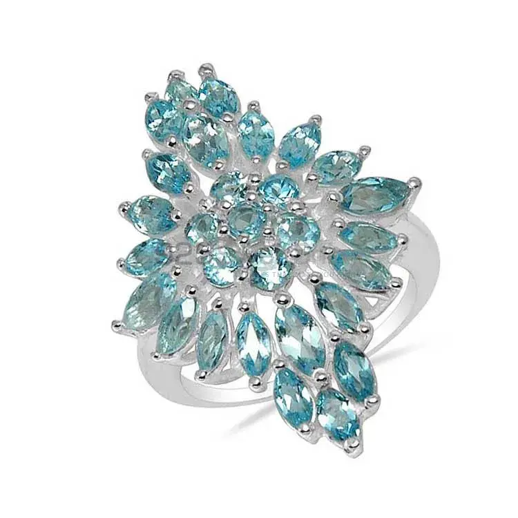 925 Sterling Silver Rings In Blue Topaz Gemstone Jewelry 925SR1576_1