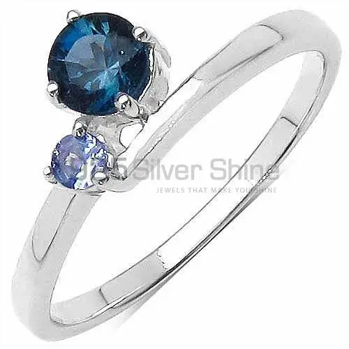 925 Sterling Silver Rings In Blue Topaz Gemstone Jewelry 925SR3247_0
