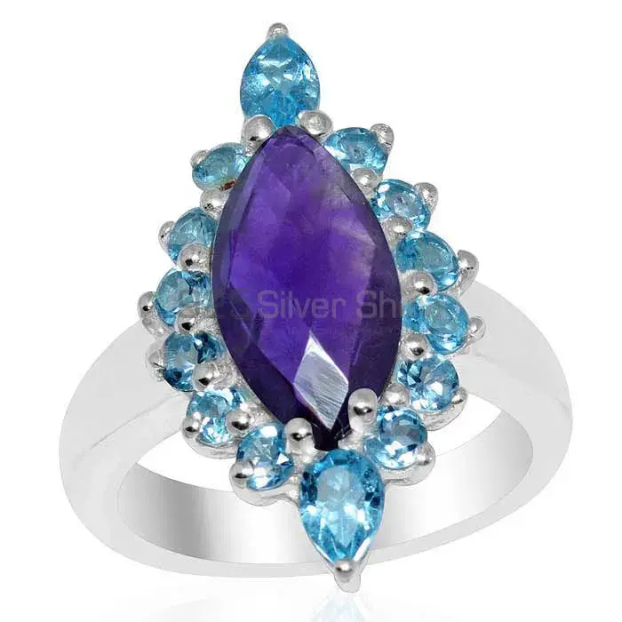 Beautiful 925 Sterling Silver Rings In Multi Gemstone Jewelry 925SR1655