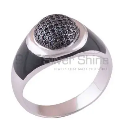 925 Sterling Silver Rings In Black Onyx Gemstone Jewelry 925SR4003_0