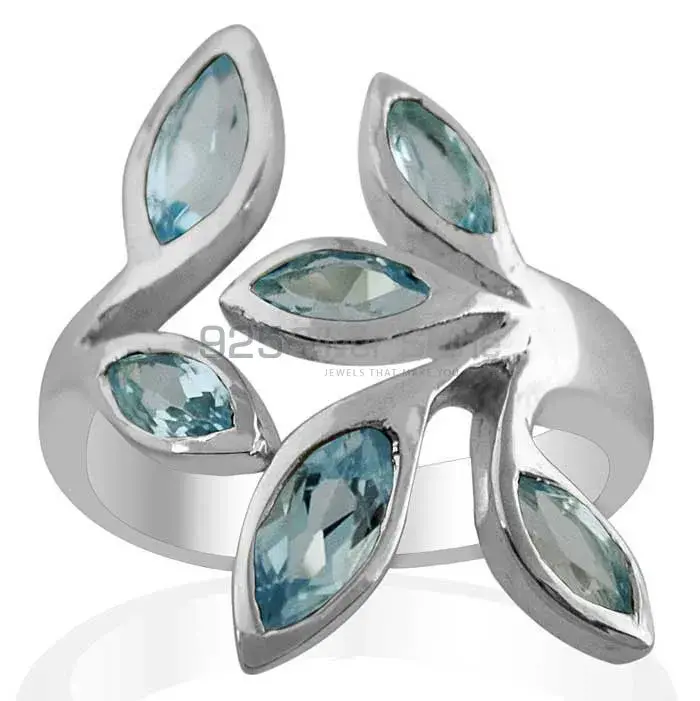 925 Sterling Silver Rings In Blue Topaz Gemstone Jewelry 925SR1428_0
