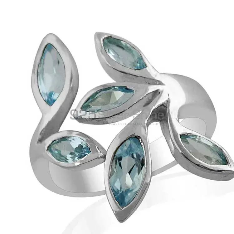 925 Sterling Silver Rings In Blue Topaz Gemstone Jewelry 925SR1428_1