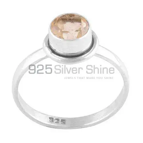 Handmade Single Stone Citrine Sterling Silver Rings 925SR3494