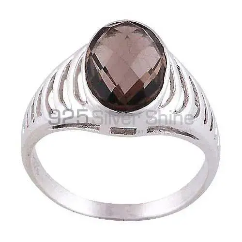Beautiful 925 Sterling Silver Rings Wholesaler In Smoky Quartz Gemstone Jewelry 925SR3573