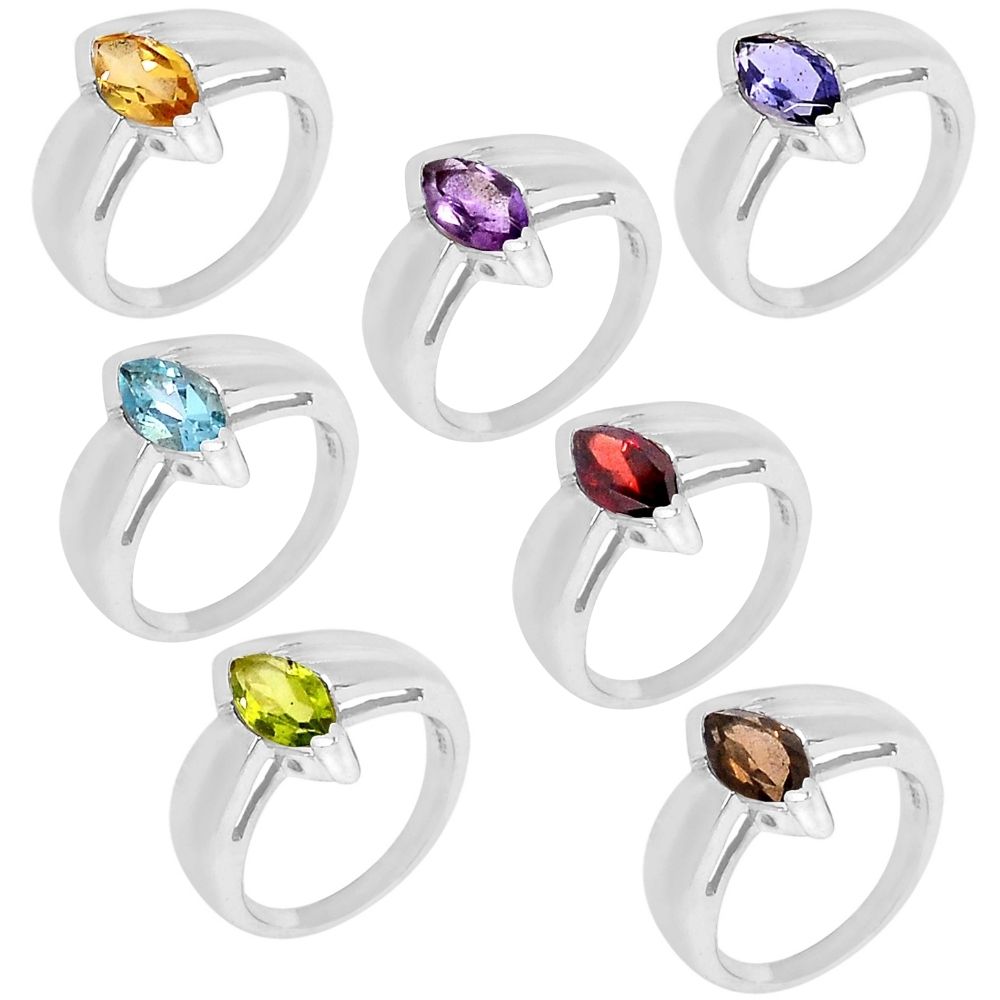 925 Sterling Silver Rings In Smoky Quartz Gemstone Jewelry 925SR903_2