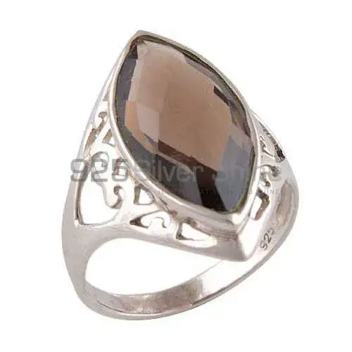 925 Sterling Silver Rings In Smoky Quartz Gemstone Jewelry 925SR3917