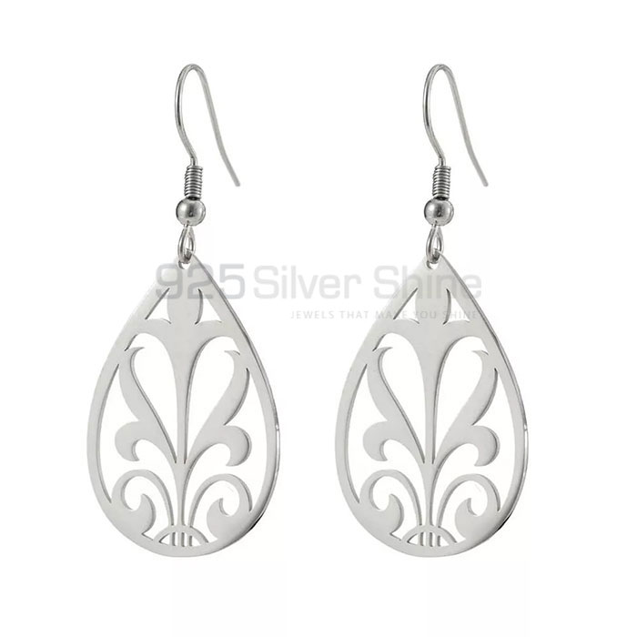 Beautiful Filigree Design Minimalist Dangle Earring In 925 Silver FGME158