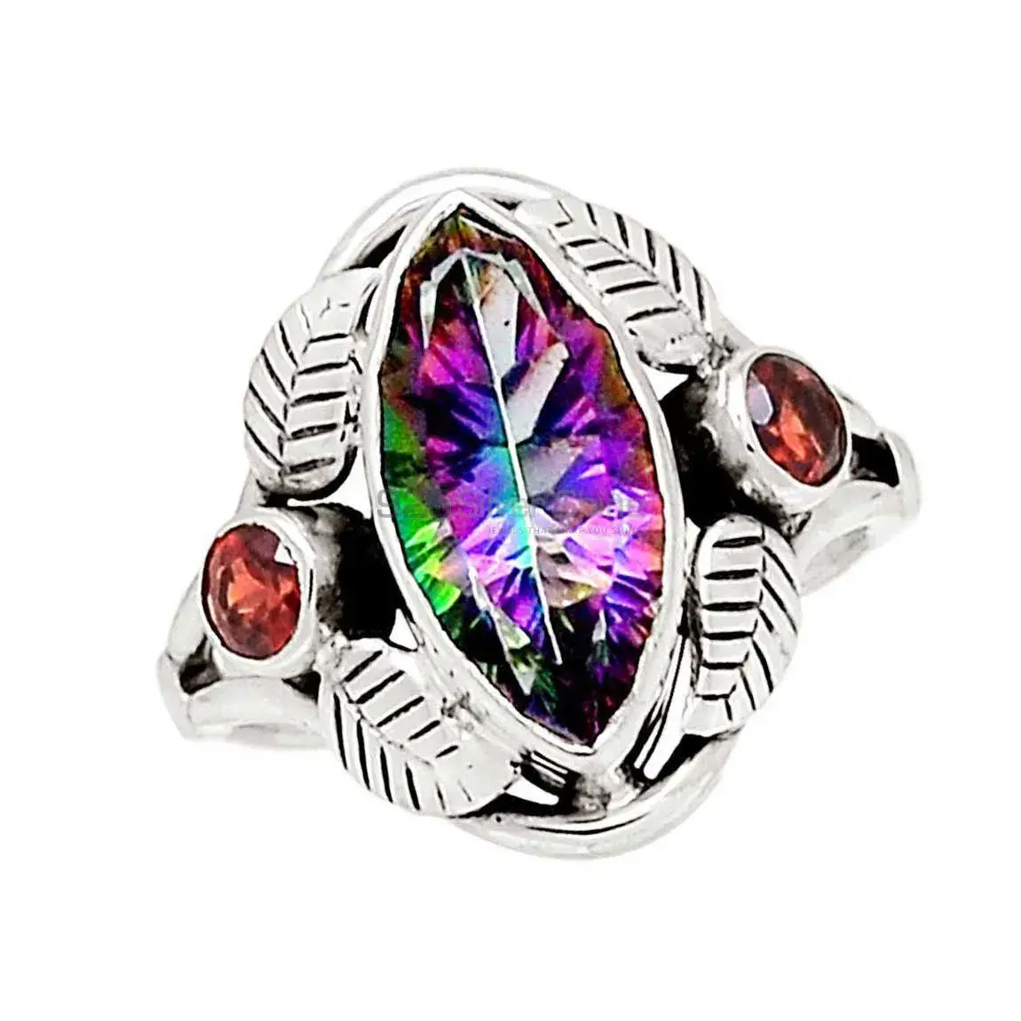 Beautiful Sterling Silver Rings In Natural Stone Jewelry 925SR2227