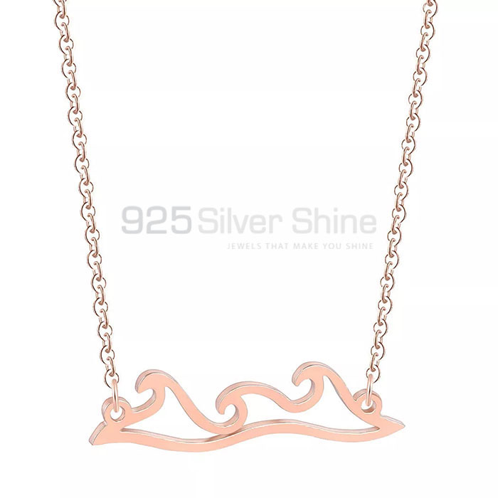 Beautiful Water Wave Charm Necklace In Sterling Silver WWMN638_0